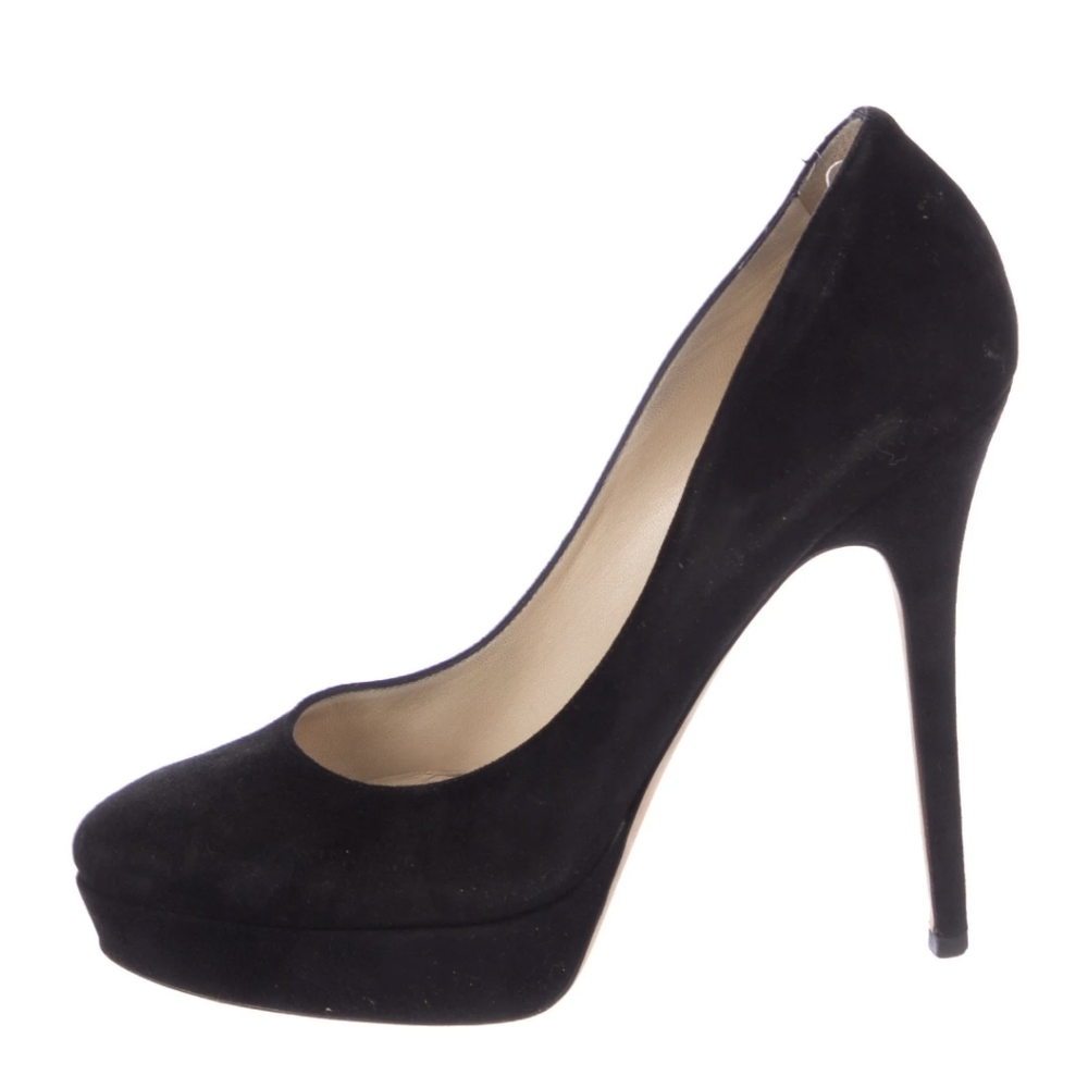 JIMMY CHOO Size 10 Black Suede High Heel Pumps  IT 40
